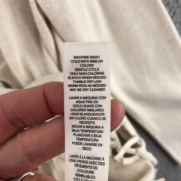 Chicos Sweater Womens 3 US Extra Large Ivory Striped Zenergy Tassel Cowl Fringe - Picture 7 of 10